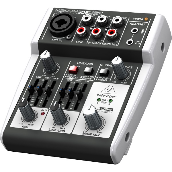 Behringer 302usb mezcladora análoga premium de 5 entradas e interfaz usb/audio